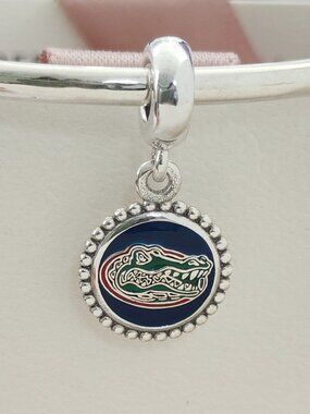 Pandora Florida Gators Travel Dangle Charm S925 Silver Bracelet Pendant with box
